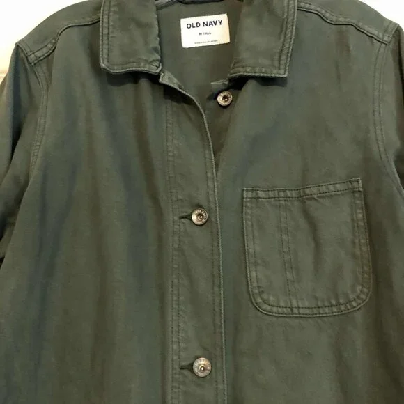 OLD NAVY Relaxed-fit Workwear Utility Jacket Shacket Forest Shade M - Picture 4 of 7
